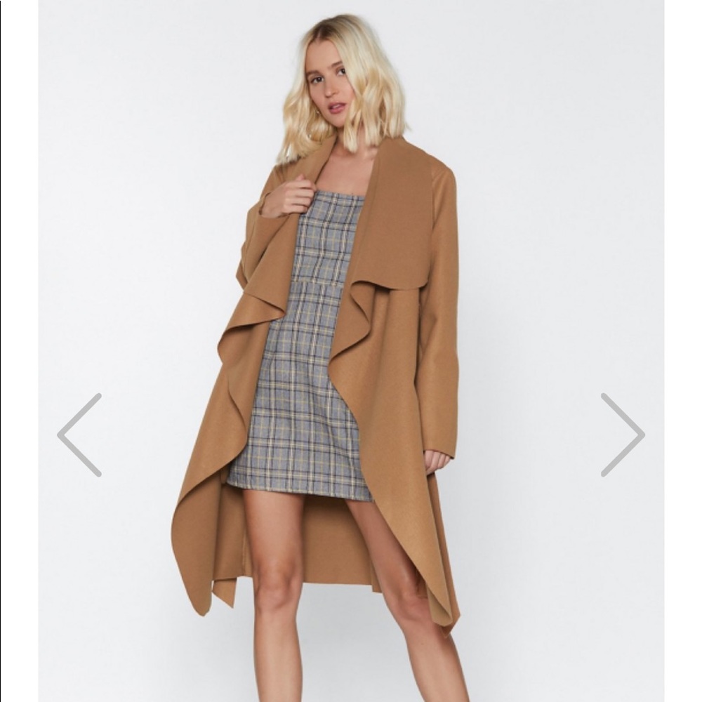 Brand new faux wool tan coat
